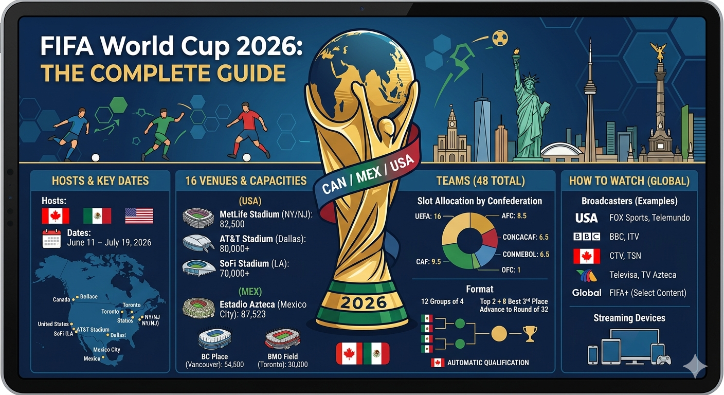 2026 FIFA World Cup hosted across USA, Canada and Mexico — venues and stadiums