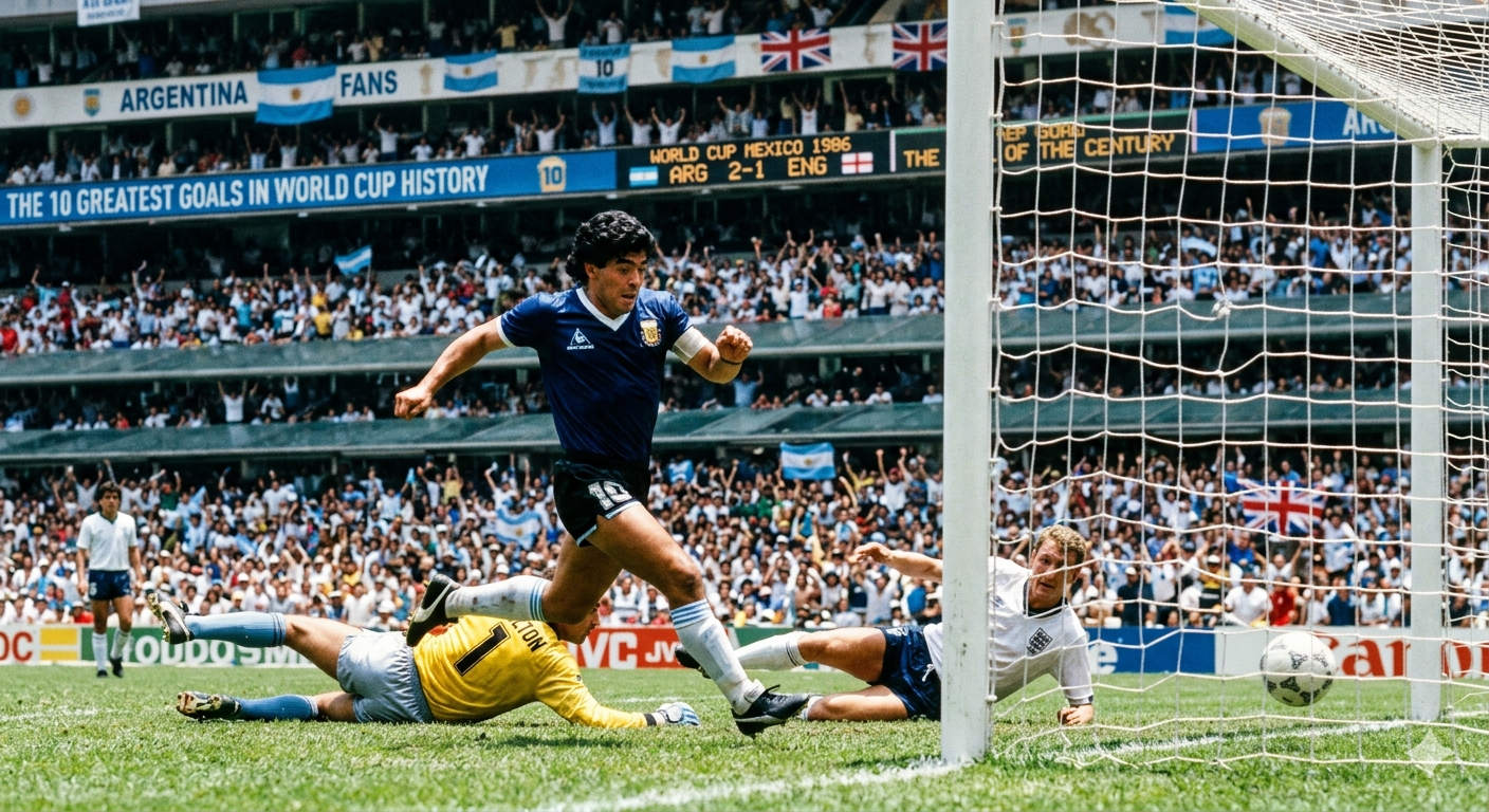 Maradona's Goal of the Century against England in the 1986 World Cup quarter-final